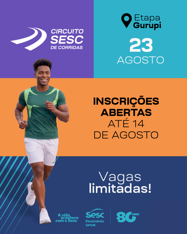 ETAPA GURUPI - CORRIDA 05 KM (a partir de 16 anos) - CIRCUITO SESC DE CORRIDAS 2026
